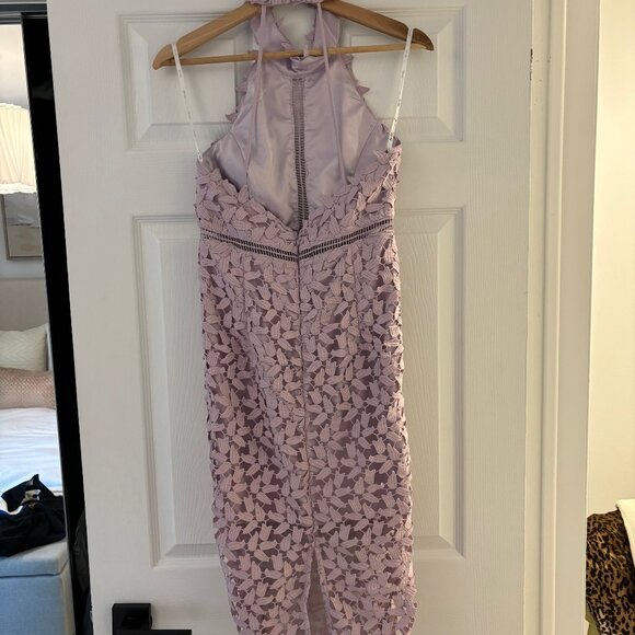 NWT Bardot Gemma Halter Dress in Orchid Lilac Purple Sz S - Picture 2 of 3